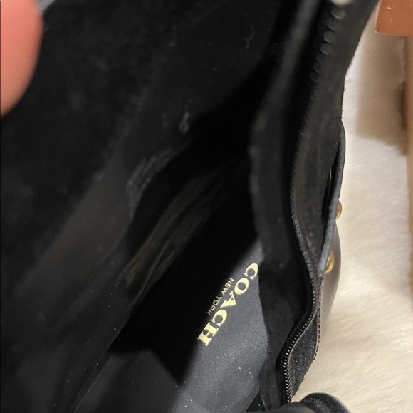 Coach Black Leather Ankle Boots with gold details - Picture 8 of 8